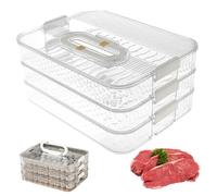 Gcroet Deli Meat Container For Fridge 3 Layer Detachable Clear Bacon Container with Time Scale Dial Freshness Multifunctional Frosted Lunch Meat with Carry Handle.