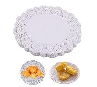 Gcroet Elegant White Paper Doilies, 150pcs 10.5 inch Round Paper Placemats for Kitchen, Baking, Food, Wedding, Birthday, Cakes, Desserts