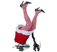 Gcroet Elf Legs for Christmas Tree 15 Inch Pose-able Stuffed Elf Legs Rechargable Red Christmas Tree Decorations for Xmas Home Party Fireplace Ornaments