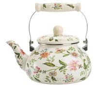 Gcroet Enamel Tea Kettle, 2.6 Quart/2.5L Vintage Floral Cute Tea Kettle, Stovetop with Porcelain Handle for Home Kitchen Decor Christmas Housewarming Wedding