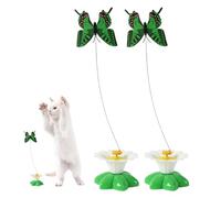 Gcroet Flying Butterfly Cat Toy 2Pcs Interactive Cat Toy Battery Powered Teaser Moving Simulation Butterfly Teaser for Indoor Cats Exercise No Battery.