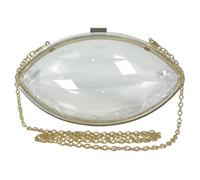 Gcroet Football Purse Acrylic Clear Football Purse with Golden Chain Unique Ball Shaped Shoulder Bag for Women Game Day..