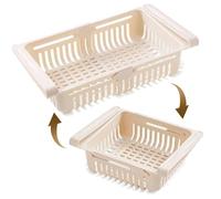 Gcroet Fridge Drawer, 2PCS Adjustable Under Shelf Basket, Pull out Refrigerator Drawer, Space-saving Under Shelf for Egg Fruit Vegetable Seafood..