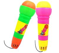 Gcroet Funny Echo Microphones Kids Pretend Toys Plastic Echo Mic Practical Magic Mic Toy for Birthday Graduations Random Color 2PCS.