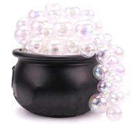 Gcroet Halloween Cauldron Bubbling Cauldron with LED Light USB Charging Cauldron Pot Witches Cauldron DIY Plastic Cauldron with Clear Balls, String Light ＆ Cotton Kit for Halloween Decor