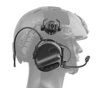 Gcroet Headset Helmet Type Wireless Breathable Sweat Absorbent 19-21mm Rail Earphone Insulative Splashproof Foldable Telescopic 360° Rotating Earpiece Black