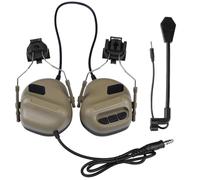 Gcroet Headset Helmet Type Wireless Breathable Sweat Absorbent 19-21mm Rail Earphone Insulative Splashproof Foldable Telescopic 360° Rotating Earpiece Mud Color