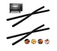 Gcroet Insulation Strips, 4Pcs Insulation Strips Silicone Heat Resistant Oven Protector Child Safety Oven Grid Cover Protection (Black)