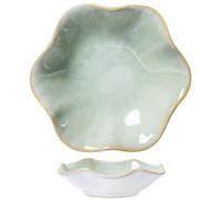 Gcroet Jewelry Dish Tray - Lotus Leaf Ceramic Ring Dish, Key & Trinket Holder for Vanity, Bedside Table, Bathroom Counter Decor (Light Green)..