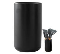 Gcroet Kitchen Utensil Holder 6.9'' Stable Cooking Utensil Holder Farmhouse Ceramic Minimalist Matte Black Kitchen Storage Organizer for Countertops.