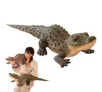 Gcroet Large Alligator Plush Toy 39.4 Inch, Realistic Crocodile Stuffed Animal with Soft Fabric, Lifelike Stuffed Animals for Boys and Kids, Green