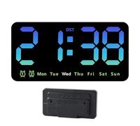 Gcroet LED Digital Wall Clock - 8.5 Inch LED Wall Clock with Temperature Display, Battery Operated with Dual Alarm for Home, Office, Bedroom..