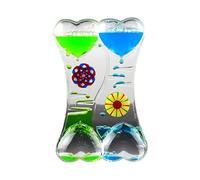 Gcroet Liquid Motion Timer - Funny Sensory Toy for Relaxation, Floating Color Lava Lamp Timer, Incredibly Effective Calming Toy for Kids & Relaxing Liquid Bubbler for Adults Blue Green..