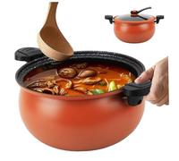 Gcroet Mini Pressure Cooker, Large Capacity Fast Heating Pressure Pot with Lock Handles, Non-stick Multi-Function Micro Stockpot for Gas, Induction, Electric Stoves, Red