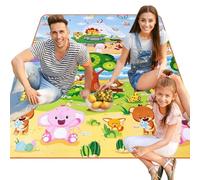 Gcroet Picnic Mat Children's Crawling Mat Thickened Waterproof Outdoor Picnic Carpet Floor Animal Kingdom 200 * 180cm.
