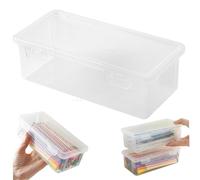 Gcroet Plastic Pencil Box, 7.5x2.4x3.5 Inch Large Capacity Pen Storage, Clear Plastic Pencil Case with Snap-tight Lid, Stackable Stationery Organisers for School Office Art Supply..