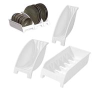 Gcroet Plate Organiser For Kitchen Cupboard 3PCS Dinner Dish Drying Rack Plastic Kitchen Cabinet Organiser for Dishes Vertical Cupboard Storage