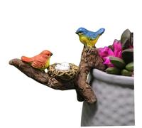 Gcroet Pot Huggers for Planter, Resin Birds Perched on Branches Flower Pot Hugger, Hanging Plant Decorations for Pots, Terrarium, Fish Tank, Bonsai Decor.