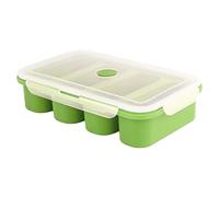 Gcroet Silicone Freezing Tray With Lid And Baking Tray - One Large Freezer Tray Makes Up To 4 Cups Serving - Freezer Soup Container,Green Silicone Freezer Tray,Large Soup Cube,Food Freezing Molds,Ice