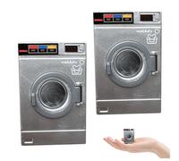 Gcroet Toy Washing Machine 2PCS 1:12 Scale Miniature Openable Lid Kids Washing Machine Realistic Play Washer and Dryer for 1/12 Doll House..