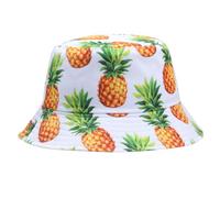 Gcroet Unisex Cute Print Bucket Hat Creative Pineapple Print Hat Summer Travel Outdoor Fisherman Cotton Cap for Women Men Teens, M White..