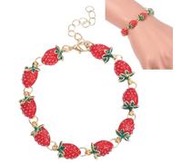Gcroet Whimsical Ladybug and Strawberry Charm Bracelet Cute 2000s Jewelry for Women, Ideal Gifts for Her