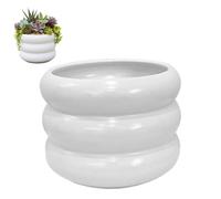 Gcroet White Ceramic Planter Pot 6 Inch, Modern Flower Pots with Drainage, Ceramic Pots for Plants Indoor Outdoor, Small Succulent Planter