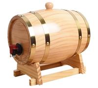 Gcroet Wine Barrel 3L Whiskey Barrel with Tap & Stand - Oak for Aging Whiskey, Wooden Dispenser for Spirits, Liquors, Beer Storage & Display