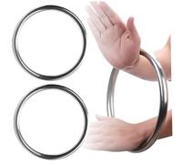Gcroet Wing Chun Training Ring (2-Pack), 8.27" Stainless Steel Rattan Ring for Hand-Eye Coordination & Martial Strength Exercises.