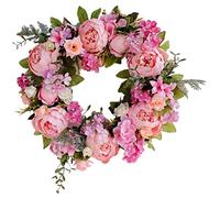 Gcroet Wreath Door Wreath Floral Wreath Artificial Peony Silk Wreath Decoration for Front Door Office Home Wedding Party.