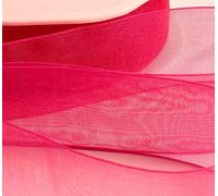 GCS 1 x 50 Yards Organza Ribbon 1" Inch / 25mm Hot Pink 46 meters / 50 yards