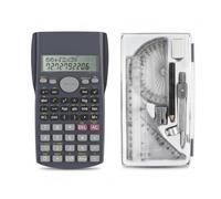 GCSE Scientific Calculator with Geometry Set - 240 Function Scientific Calculator with 2-Line Display + 8 Piece Maths Geometry Set - Exam Approved Calculator for KS3, KS4 & GCSE Students