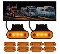 GCSOMLE LED Side Marker Lights 10pcs with Brackets 12V 24V, Waterproof Trailer Marker Lights E-marked, Truck Lights for Lorry HGV Van Caravan Camper RV - Front Rear Position Indicator Lamp