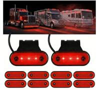 GCSOMLE LED Side Marker Lights 10pcs with Brackets 12V 24V, Waterproof Trailer Marker Lights E-marked, Truck Lights for Lorry HGV Van Caravan Camper RV - Front Rear Position Indicator Lamp