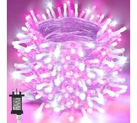 Gcstnn Christmas Tree Lights, 40M 400 LEDs Xmas Tree Fairy Lights Plug in with 8 Light Modes,Memory & Timing Function & Waterproof for 1-3M(3-10ft) Christmas Tree, Bedroom Decorations(Pink + White)