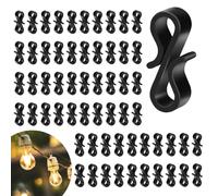 Gcstnn Gutter Hooks for Outdoor Lights, 120 Pcs Mini Plastic S Gutter Clips for Hanging Outside String Lights, Icicle Fairy Lights, Christmas Tree Decorations-Black