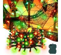 Gcstnn Halloween Decorations Fairy Lights, 16.4FT 50LED Orange-Green String Lights IP65 Waterproof Battery Operated with 6h Timer, for Halloween, Porch, Autumn, Window, Fall Decoration