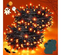 Gcstnn Halloween Decorations Fairy Lights 2Pack, 5M 50LED Orange String Lights Battery Operated with Timer IP65 Waterproof, for Halloween,Porch,Autumn,Window,Fall Decoration