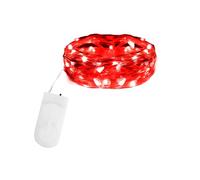 Gcstnn LED Fairy Lights Battery Operated, 2M 20LED 1Pack Mini String Lights IP65 Waterproof Silver Wire Lights for Jars, Christmas, Halloween, Bottles, Bedroom in/Outdoor Decoration(Red)