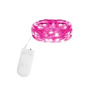 Gcstnn LED Fairy Lights Battery Operated, 2M 20LED 1Pack Mini String Lights IP65 Waterproof Silver Wire Lights for Jars, Christmas, Halloween, Bottles, Bedroom in/Outdoor Decoration(Pink)