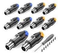 GCTBL 10Pack Speakon Cable Connectors 4 Pole Audio Speaker Adapter Speakon Plug with Twist Lock for Loudspeaker Amplifier