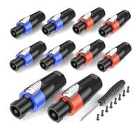 GCTBL 10Pack Speakon Connectors 4 Pole Audio Speaker Plug Adapter With Twist Lock Suitable for NL4FC NL4FX NL2FC