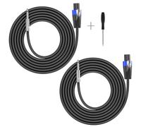 GCTBL 25M 2pack Speakon to 1/4" Speaker Cables 6.35mm TS Plug Wire Audio Amplifier Cord for Guiar DJ/PA Speaker
