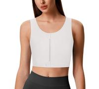 GCTBL Chest Binder FTM Transgender Zip Up Binder Trans Binder Compression Top (W, 4XL) White