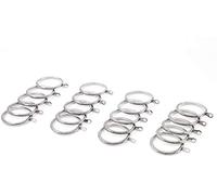 GCurtain 20 PCS Metal Curtain Rings & hooks, 30mm Internal Diameter, Curtain Pole Rings with Eyelet, Silent Glide, Brushed Nickel