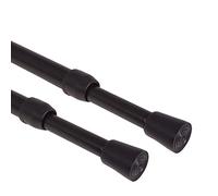 GCurtain 2PCS Shower Curtain Pole No Drilling, Tension Pole, Net Curtain Rod, 27-47 Inch, 1/2 Inch Diameter, Rubber Cap on Either End, Black