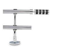 Gcurtain Adjustable Double Curtain Pole, 110-210cm, 3/4 Inch Diameter, Wall Mount, Black Cylinder Finials