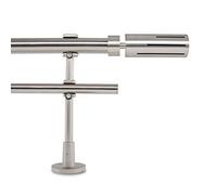 GCurtain Adjustable Double Curtain Pole, 170-310cm, 1.1 Inch Diameter, Brushed Nickel Finish, Wall Mount, Shooting Star Finials