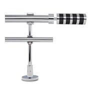 GCurtain Adjustable Double Curtain Pole, 170-310cm, 1.1 Inch Diameter, Wall Mount, Black Cylinder Finials