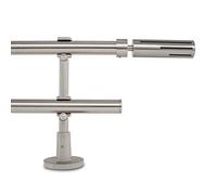GCurtain Adjustable Double Curtain Pole, 170-310cm, 3/4 Inch Diameter, Brushed Nickel Finish, Wall Mount, Shooting Star Finials